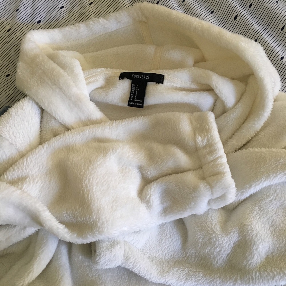 White fuzzy hoodie